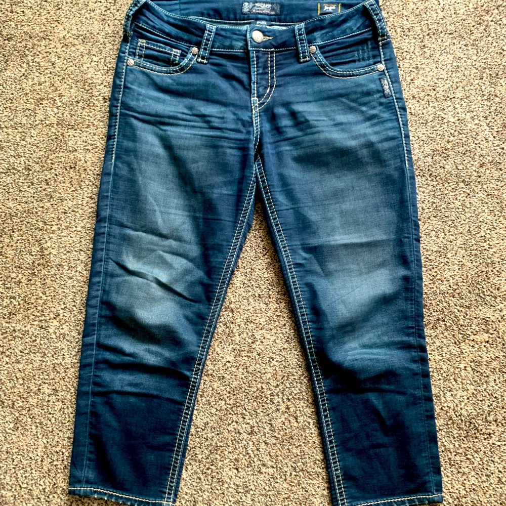 Womens Silver Suki mid rise Capri size 31